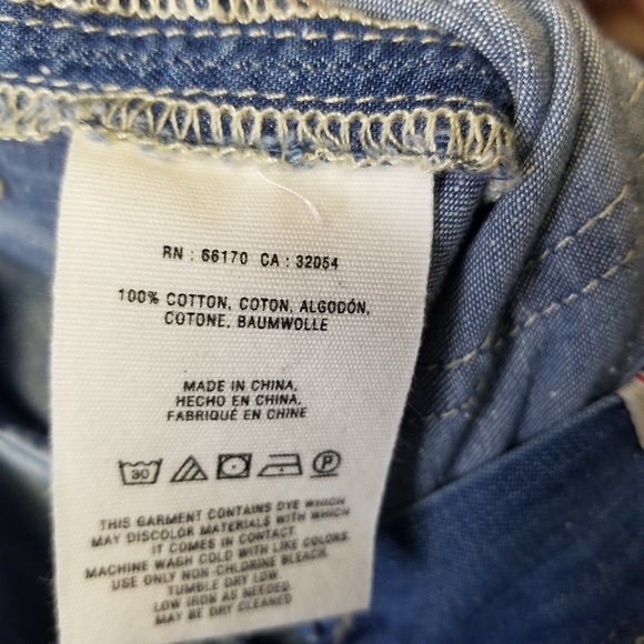 Pilcro anthro wide leg chambray trouser jeans - Picture 8 of 9